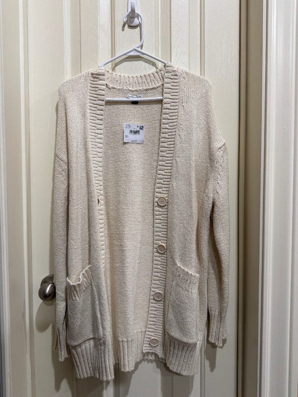 AE Oversized Button-Front Long-Length Cardigan